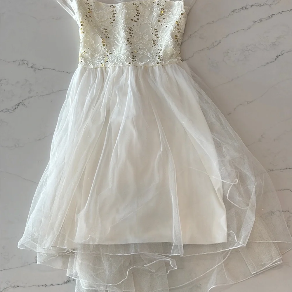 Speechless Gold Embellished Tiered Scoop Neck Dress